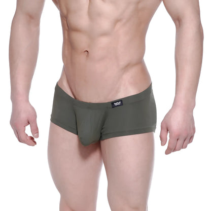 Olive green metro male wear oscar boxer khaki 2125-26 men’s briefs with black logo tag on waistband
