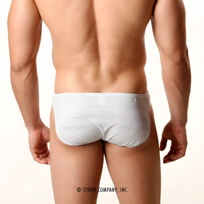 White textured briefs with a snug form-fitting design from metromalewear perfect scene askin bikini grey 2003-10