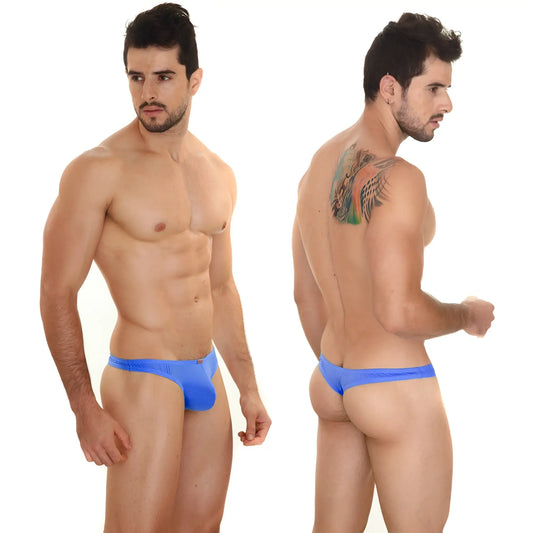 Bright blue royal low-rise metroMalewear perfect scene Askin thong 2002-18 with smooth stretchy fabric