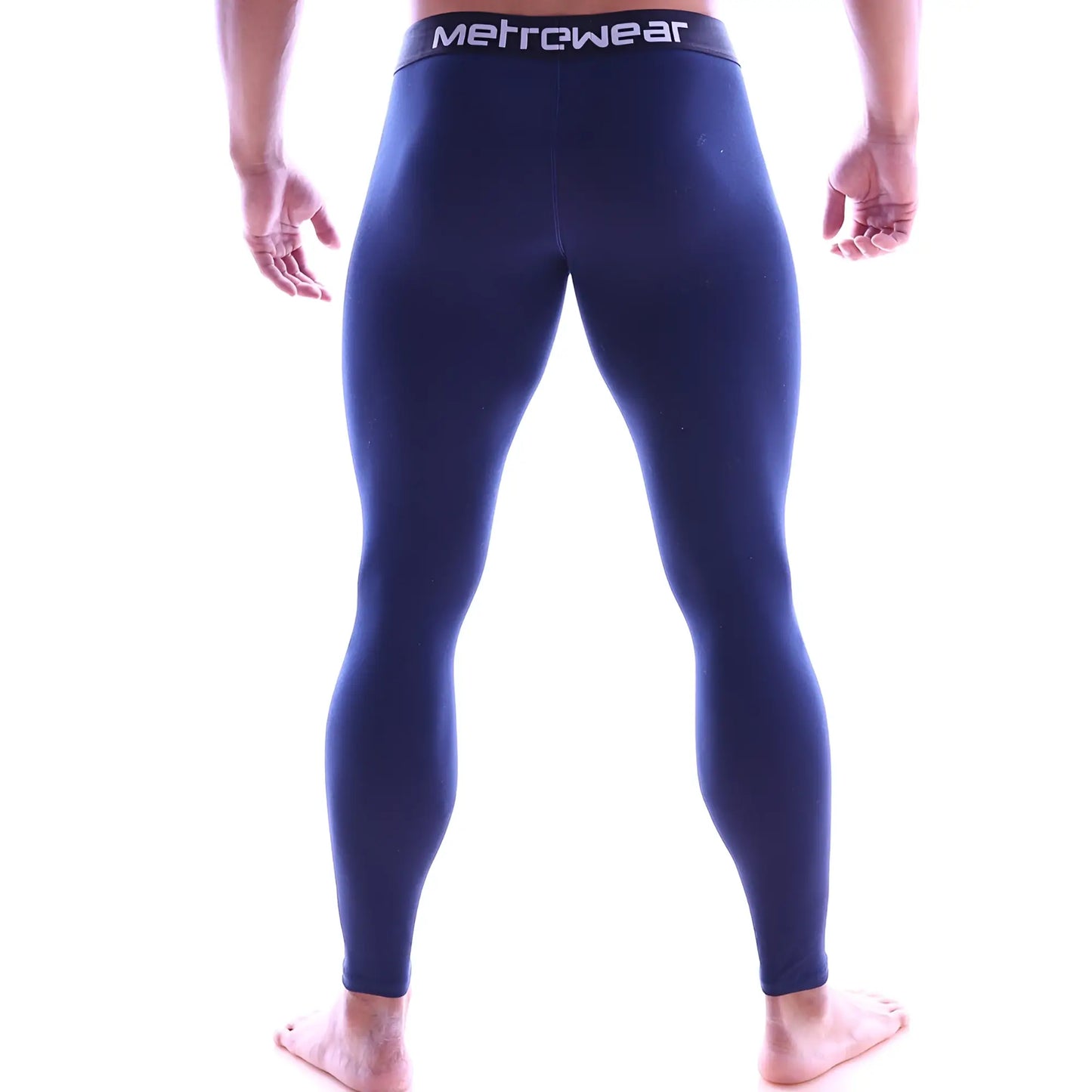 Navy blue metro male wear compression cotton long john leggings designed for comfort and support
