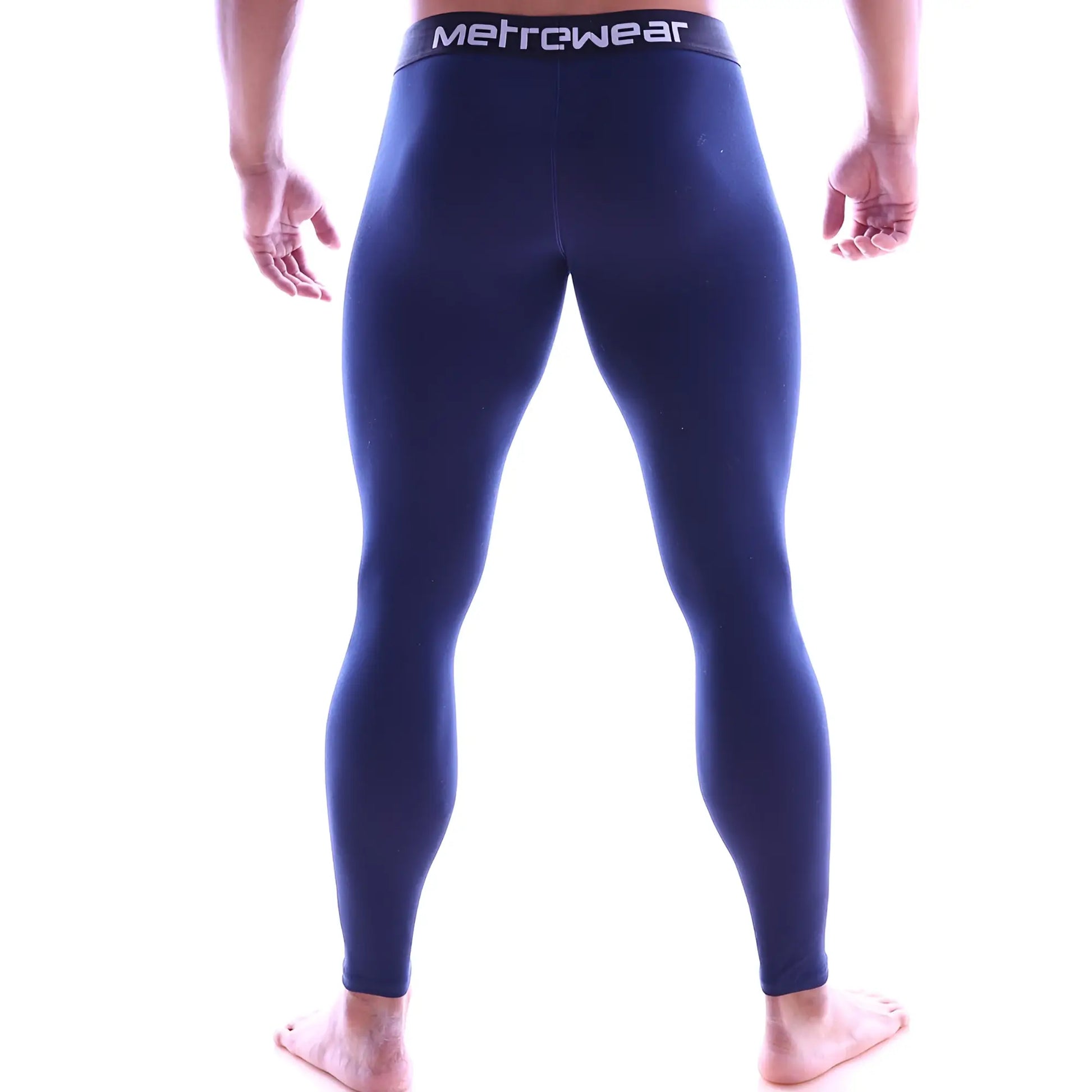 Navy blue metro male wear compression cotton long john leggings designed for comfort and support