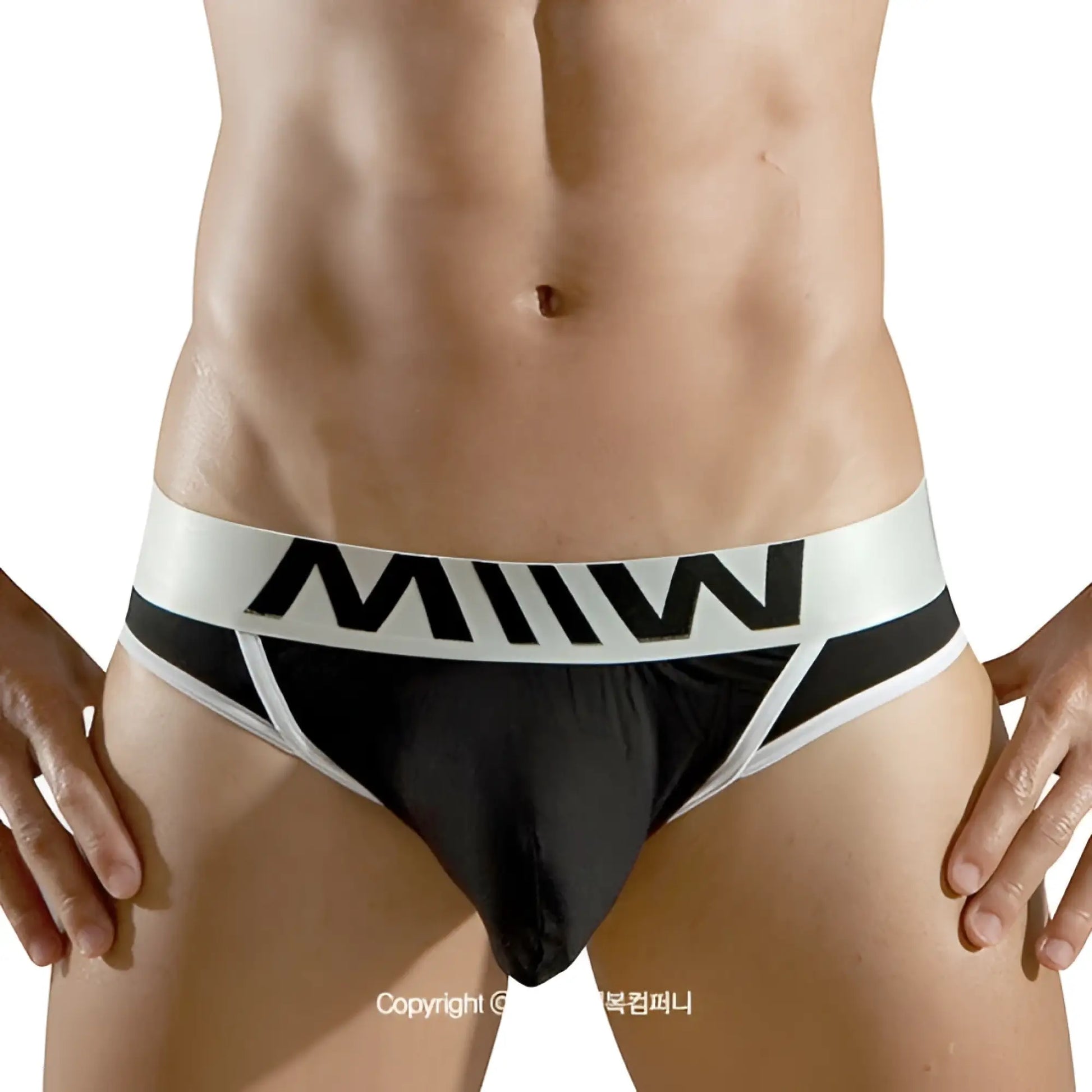 Black and white miiiw branded metro male wear perfect scene sleek hip briefs designed for modern comfort and style
