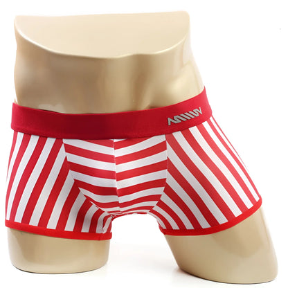 MetroMaleWear pierrot boxer jock red 2306-41 red and white striped men’s boxer briefs with solid red anhui waistband