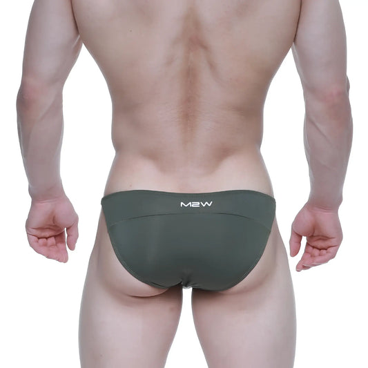 Olive green m2w swim trunks metro malewear prodigy bikini 6504-26 designed for swimming and beachwear