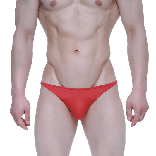 MetroMallewear prodigy bikini red 6504-12 is a red form-fitting thong made of smooth stretchy fabric showing the back side