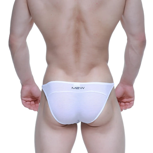 MetroMaleWear Prodigy bikini white briefs with subtle ribbed texture by m2w brand for comfortable everyday wear