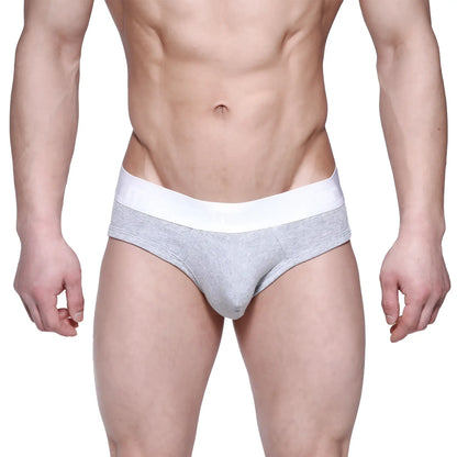 MetroMaleWear profile hip brief gray heathered fabric with a solid white waistband for comfortable daily wear