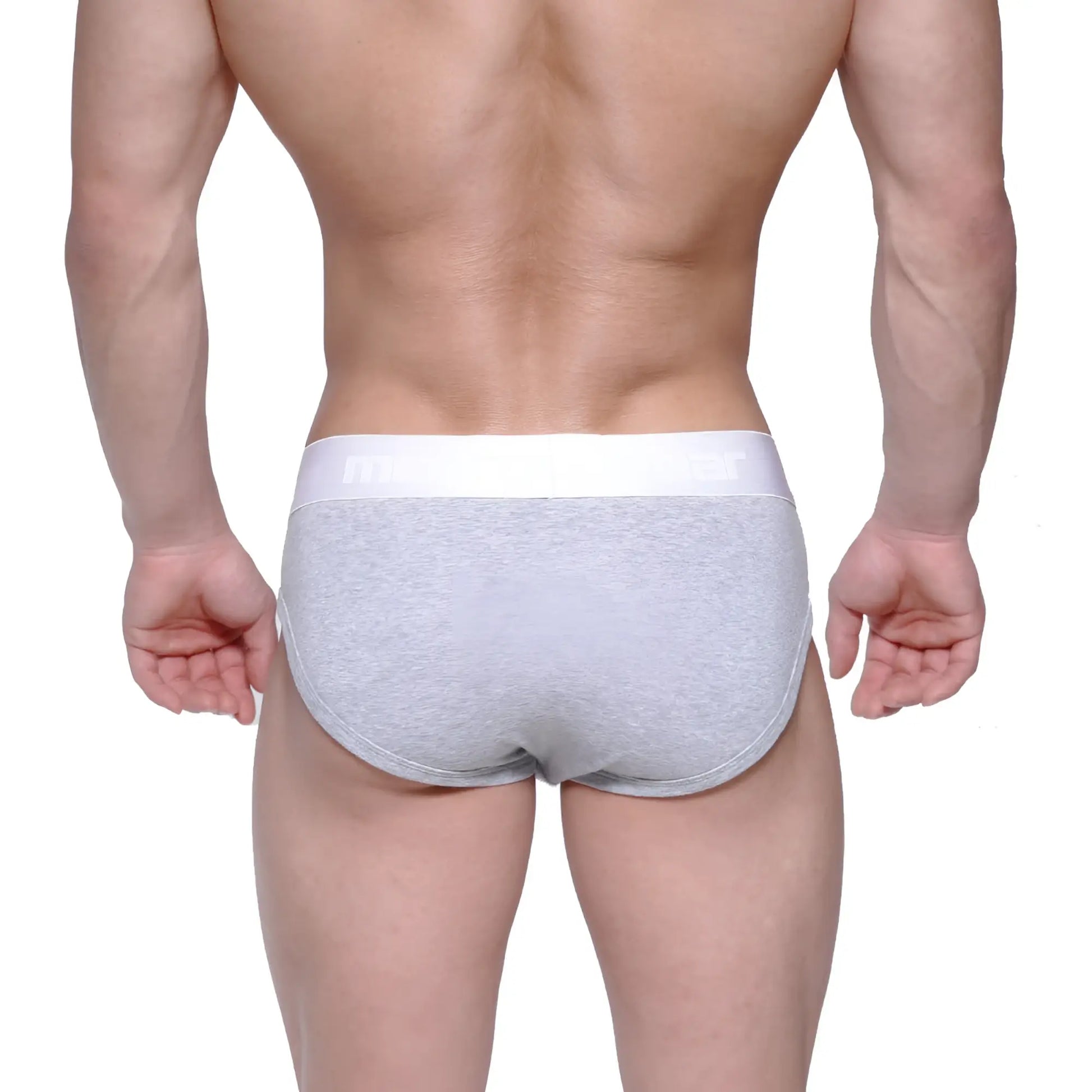 MetroMaleWear profile hip briefs gray heathered with white elastic waistband designed for daily comfort and support