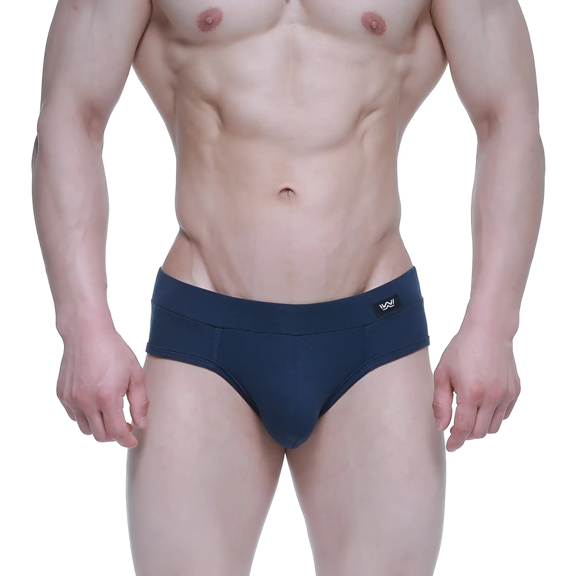 MetroMaleWear Profundo brief 5203-28 navy blue snug fit briefs with small black logo on waistband