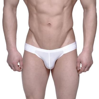 White metroMalewear puente bikini briefs with smooth seamless design and subtle waistband branding