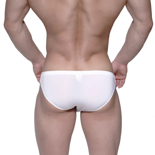 White form-fitting seamless briefs metroMalewear puente bikini crystal 3603-03 for comfortable everyday wear