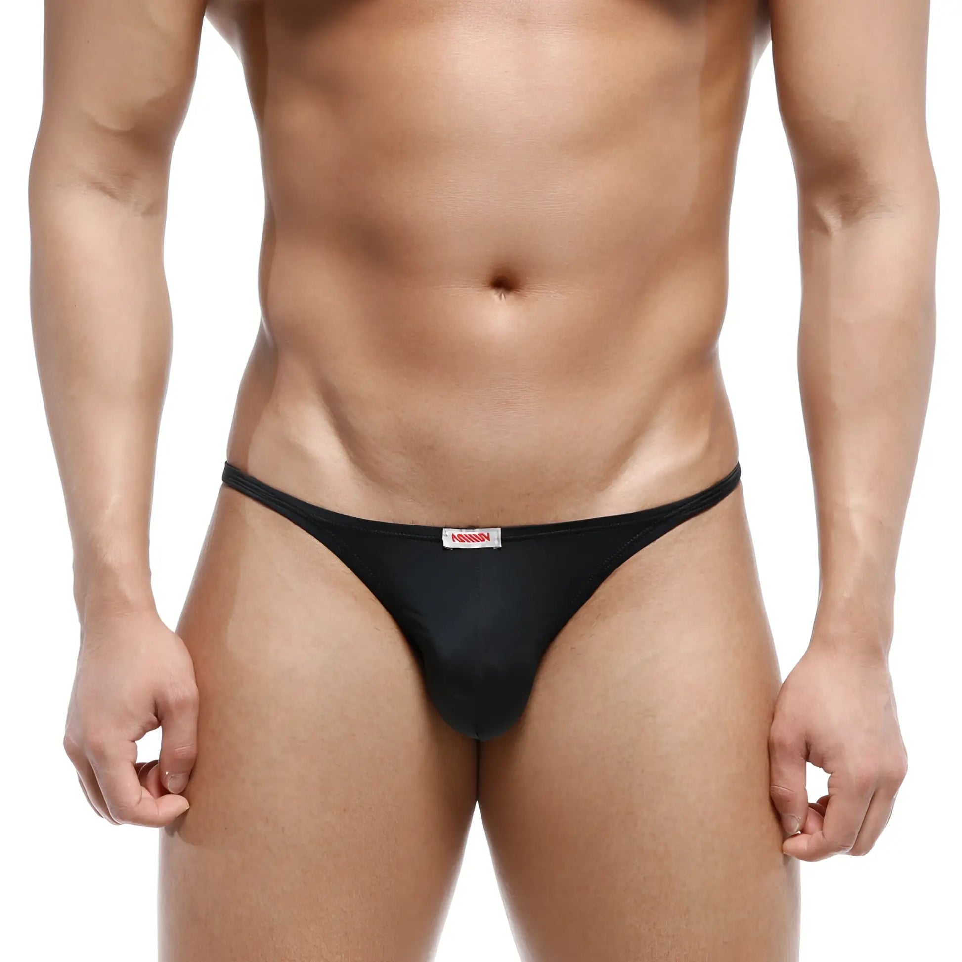 Black mens thong metro male wear romantic bikini black 6008-20 with small white label on waistband