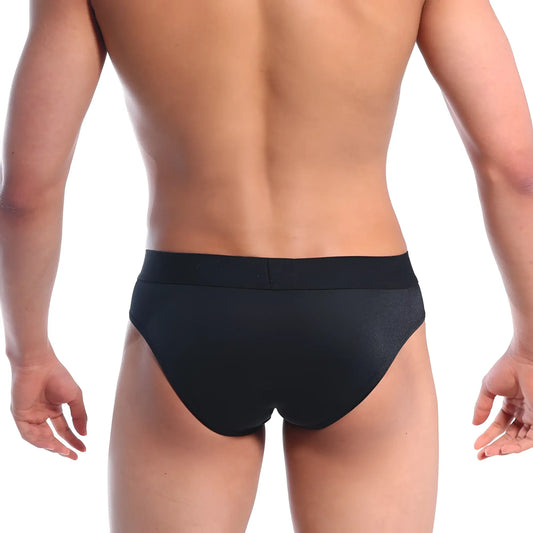Black briefs metro male wear snap brief black 2222-20 with smooth form fitting design and elastic waistband