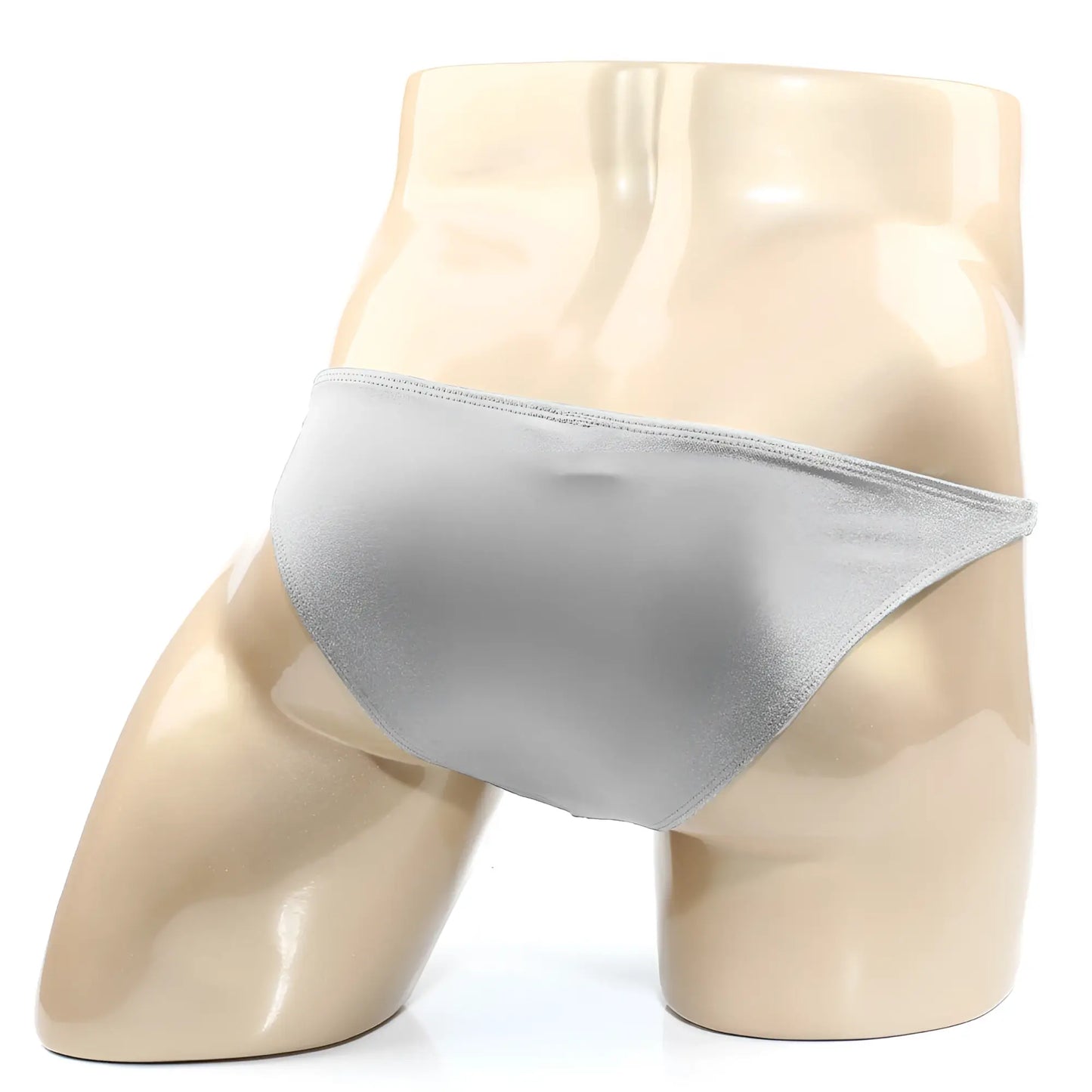 Silver metallic briefs metro male wear trozo bikini silver 6126 10 with smooth shiny fabric and sleek design