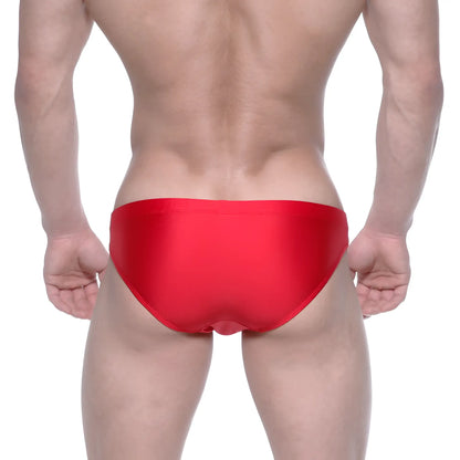 MetroMaleWear Ultimo bikini red 4963-12 vibrant red sleek satin swim trunks ideal for stylish beachwear