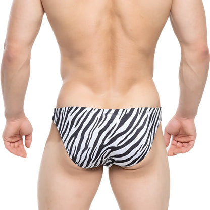 Metro male wear vaquero bikini zebra 3603-09 black and white zebra-striped swim trunks for men made of comfortable fabric