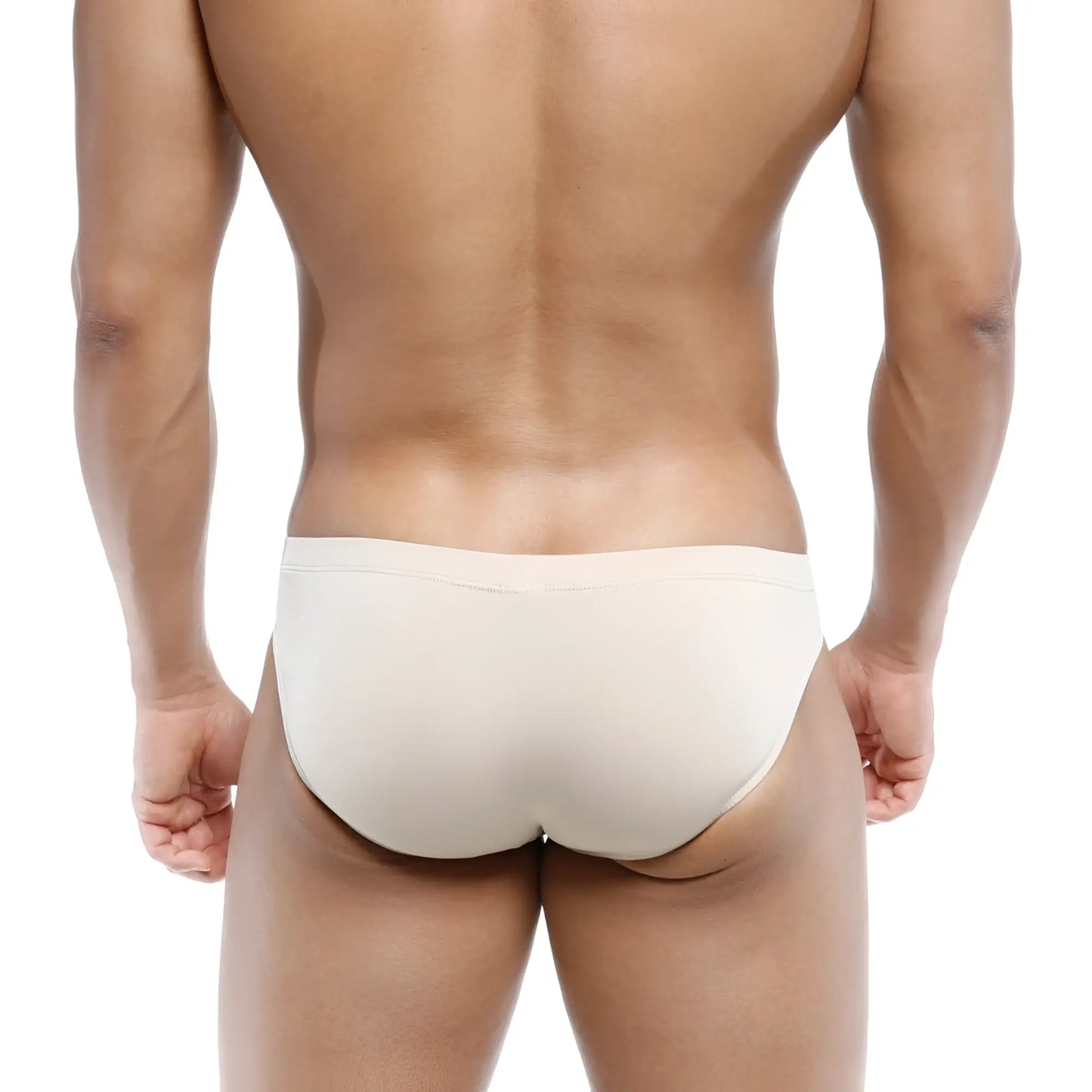Beige metro male wear vasco hip briefs with a smooth form-fitting design for comfortable everyday wear