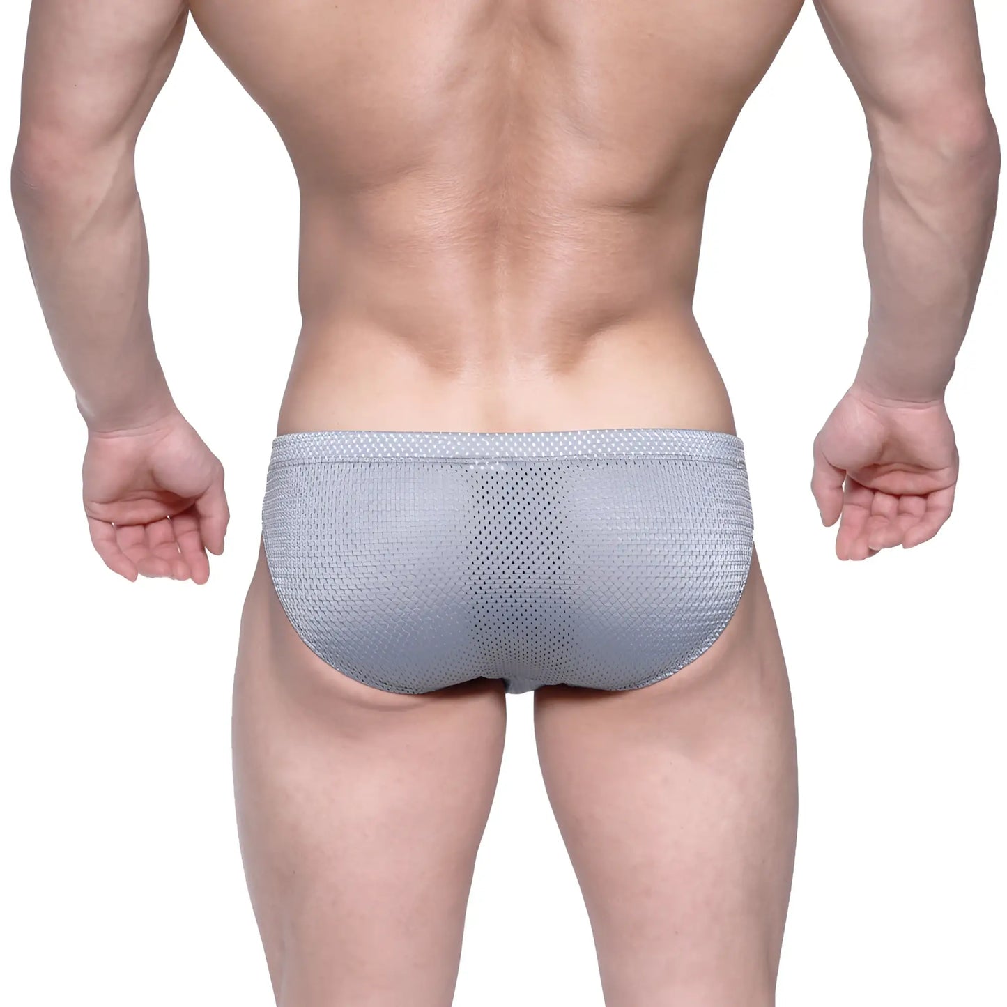 Metro male wear vasco hip brief gray mesh 5103-42 gray mesh briefs with a subtle textured pattern
