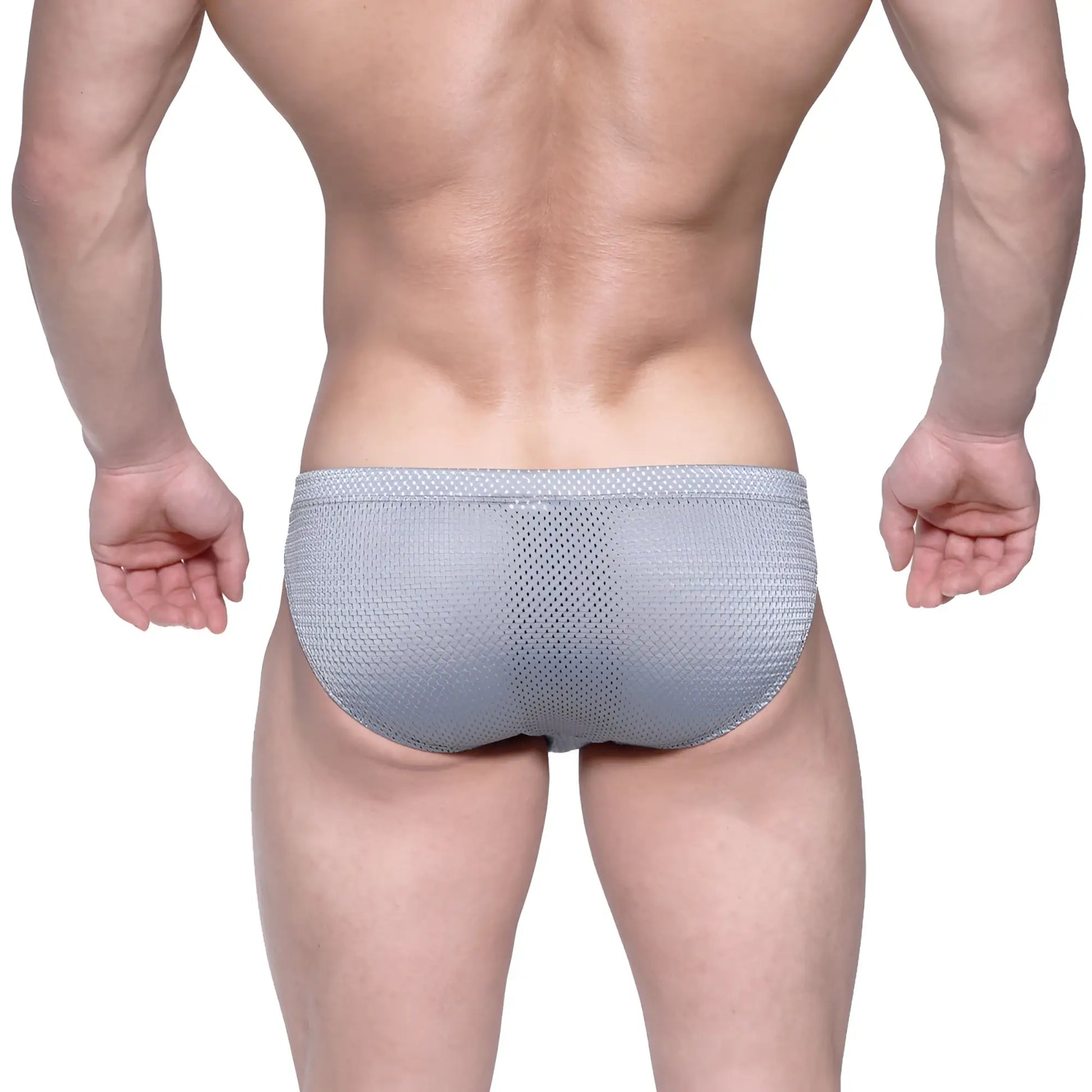 Metro male wear vasco hip brief gray mesh 5103-42 gray mesh briefs with a subtle textured pattern