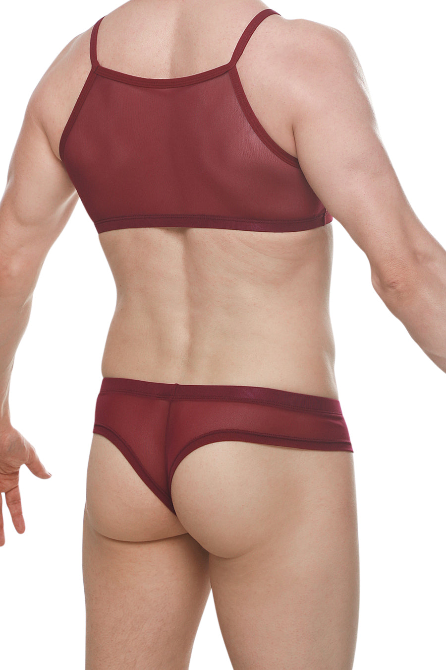 PetitQ Men's Micro Tank Net Merlot