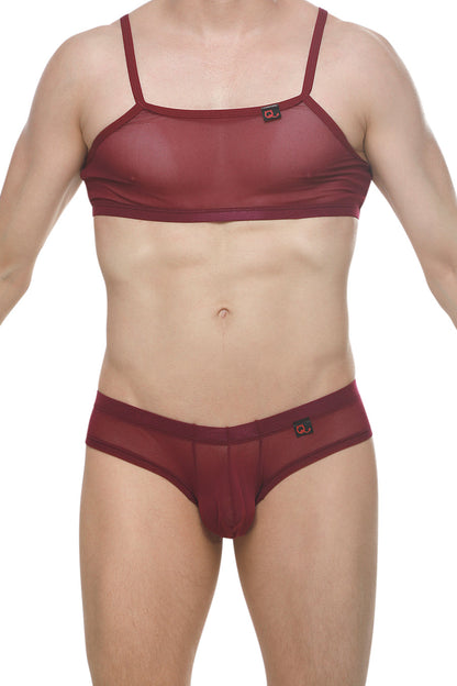 PetitQ Men's Micro Tank Net Merlot