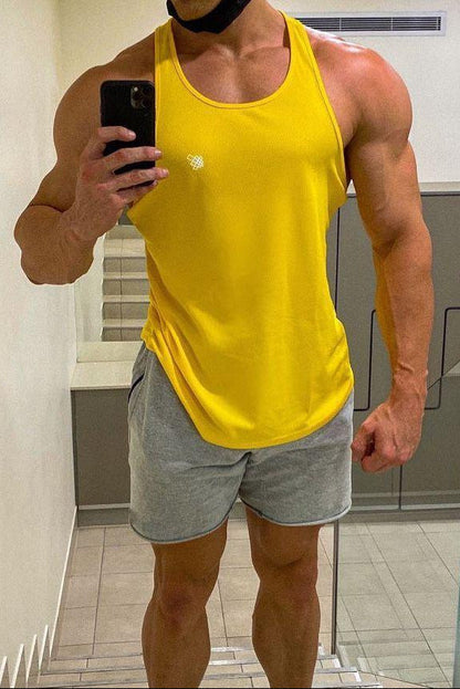 Jed North Men's Fast-Dry Bodybuilding Workout Stringer - Golden