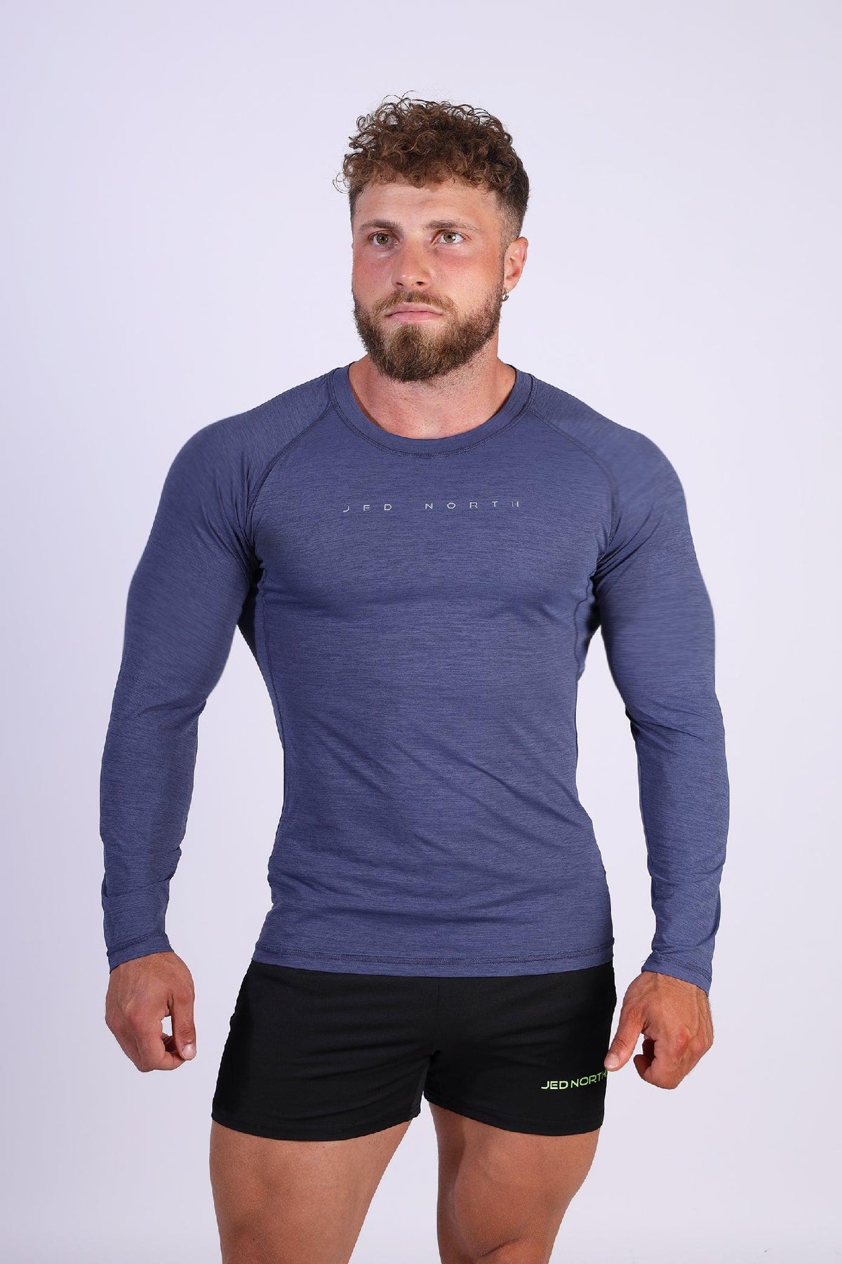 Jed North Men's Agile Long Sleeve Activewear Training Tee - Steel Blue