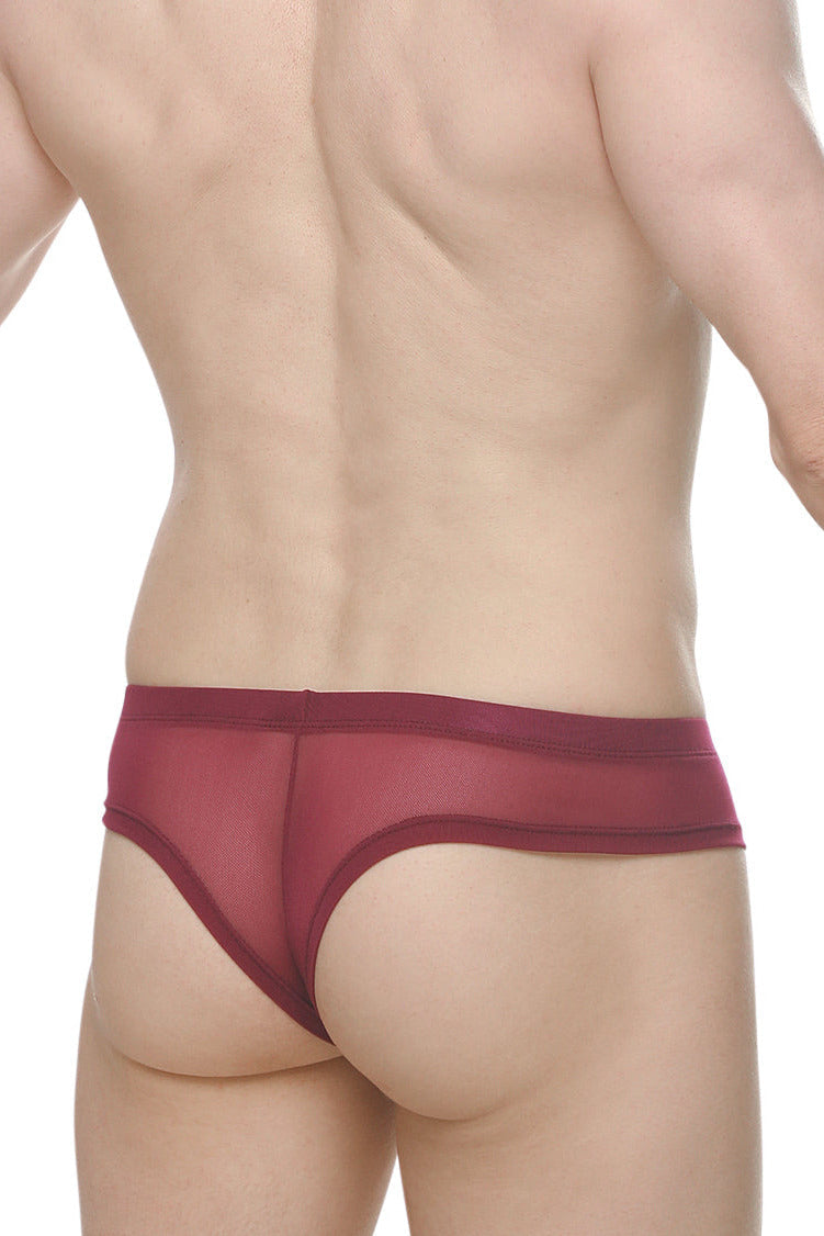 PetitQ Men's Mini Boxer Cheeky Net Merlot