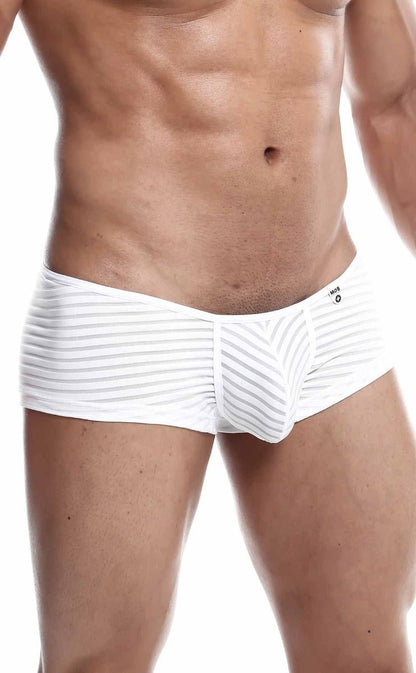 Mob boyshort white striped briefs with a modern form-fitting design for comfortable everyday wear