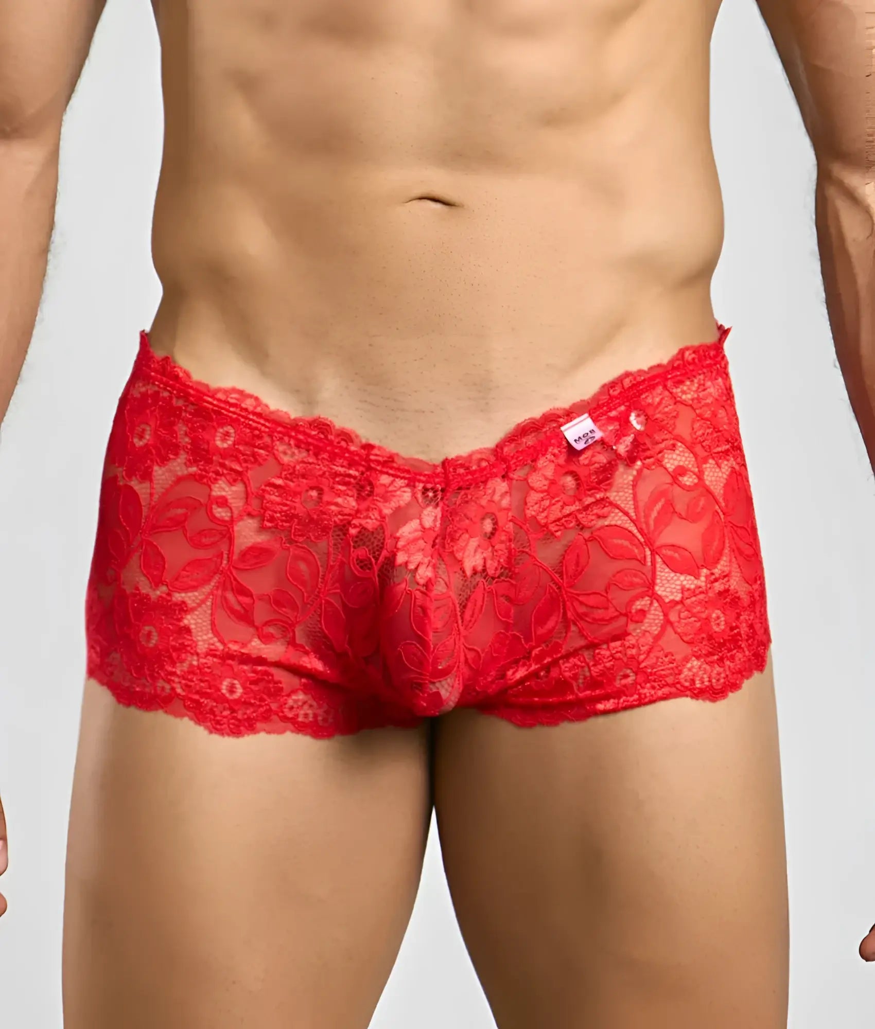 Lace boxer short rose in red floral lace men’s underwear featuring a delicate lace design and comfortable fit