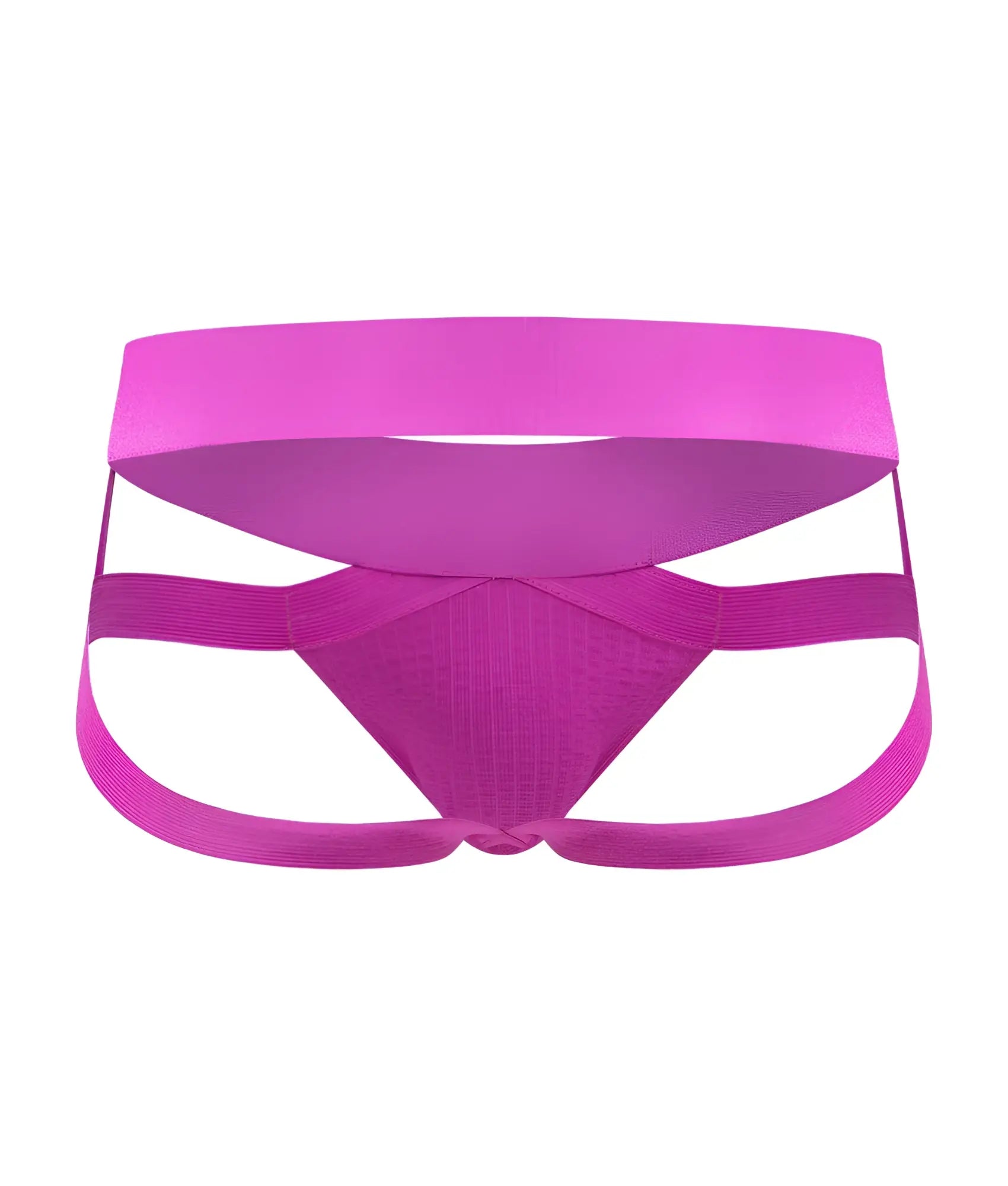 Men’s x jockstrap vibrant magenta athletic briefs with supportive textured fabric and wide elastic waistband front view