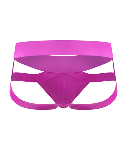 Men’s x jockstrap vibrant magenta athletic briefs with supportive textured fabric and wide elastic waistband front view