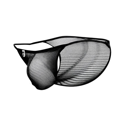 Black mesh briefs mob men’s fishnet bikini with sleek form-fitting design and reinforced elastic waistband