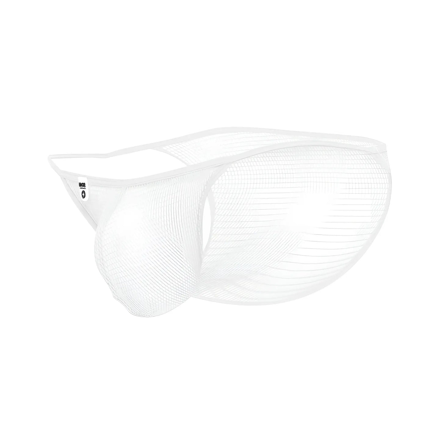 Mob men’s fishnet bikini white mesh briefs with sheer breathable fabric and contoured design