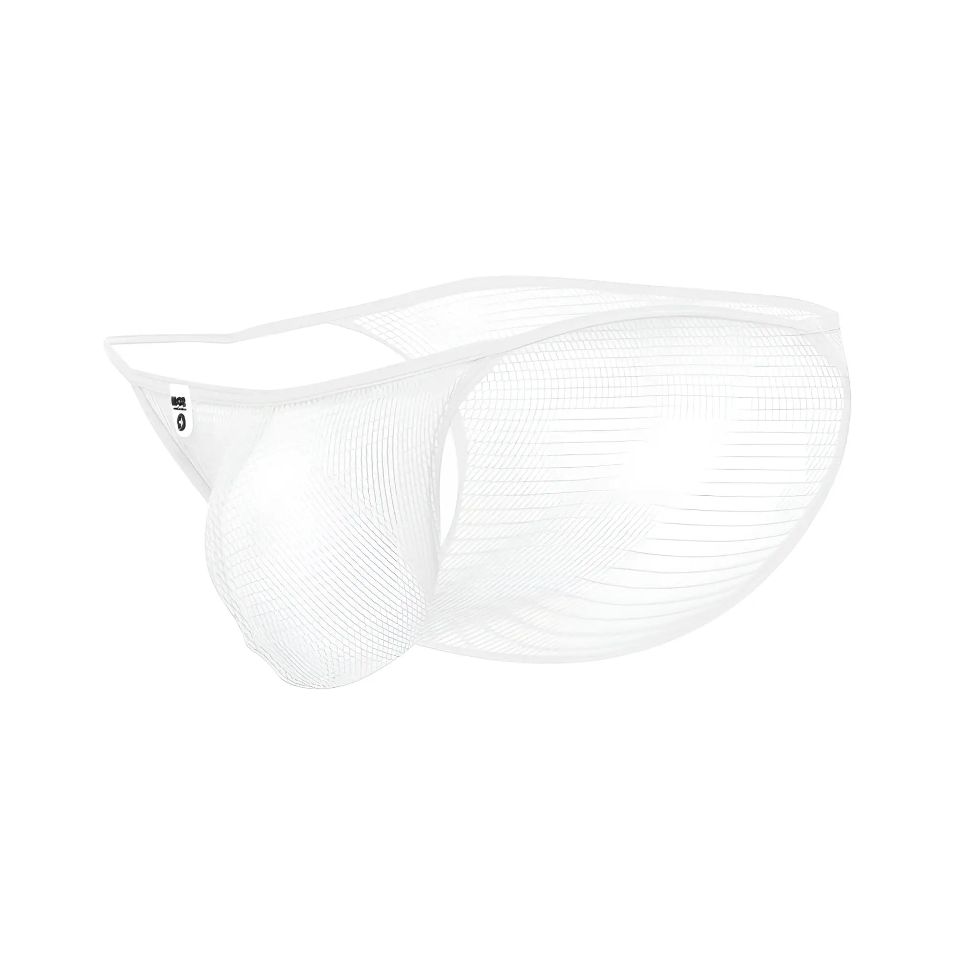 Mob men’s fishnet bikini white mesh briefs with sheer breathable fabric and contoured design