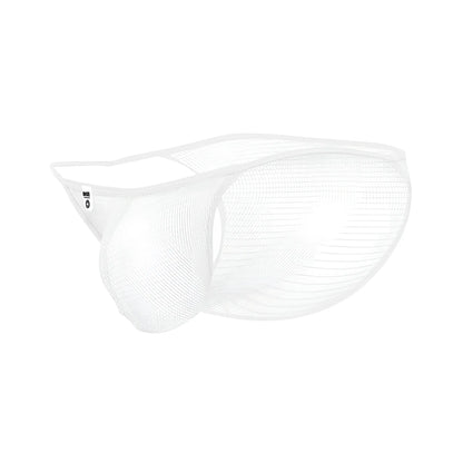 Mob men’s fishnet bikini white mesh briefs with sheer breathable fabric and contoured design