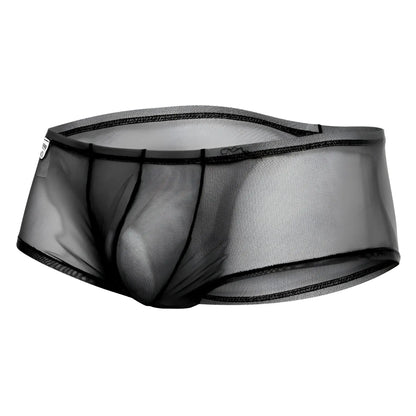 Mob men’s sexy sheer hip brief black sheer mesh underwear with black elastic trim for a bold look