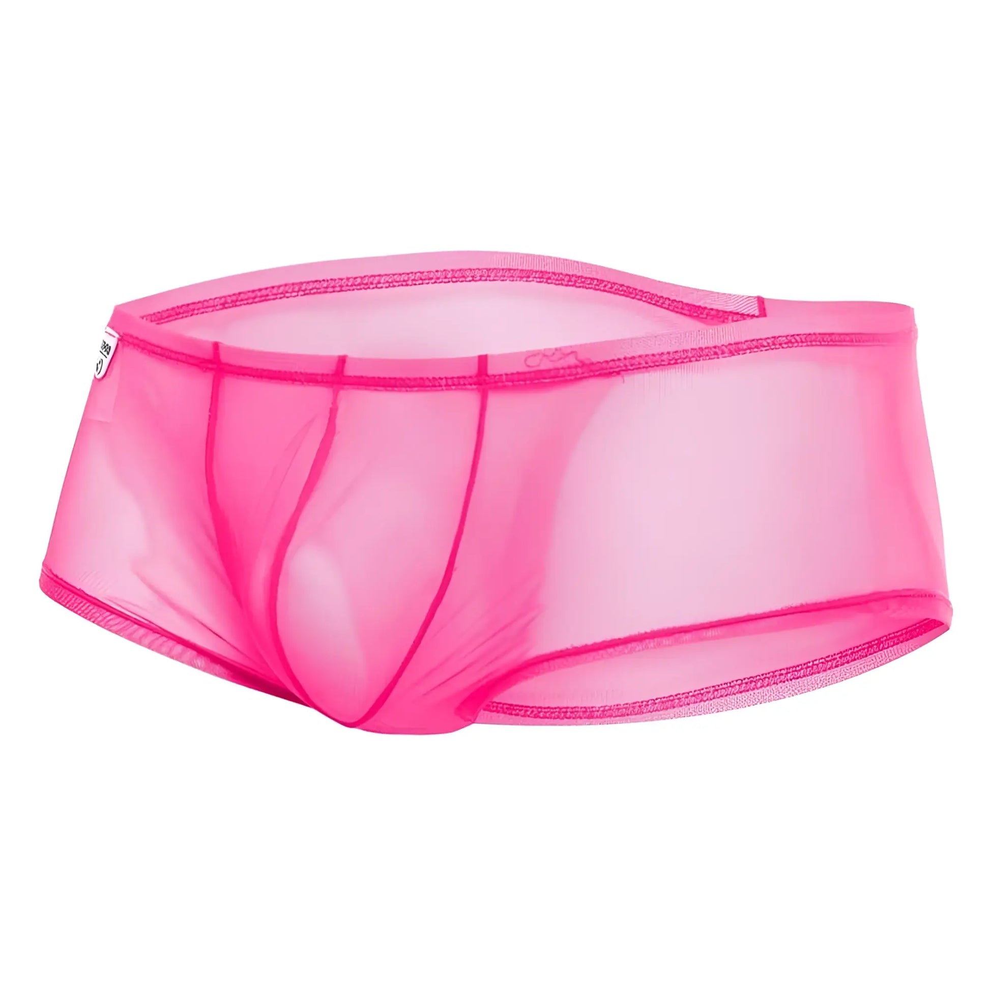 Bright pink sheer mesh briefs by MOB men’s sexy sheer hip brief with snug form fitting design