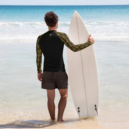Maris Equi Men's Gold Baroque Rash Guard