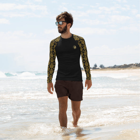 Maris Equi Men's Gold Baroque Rash Guard
