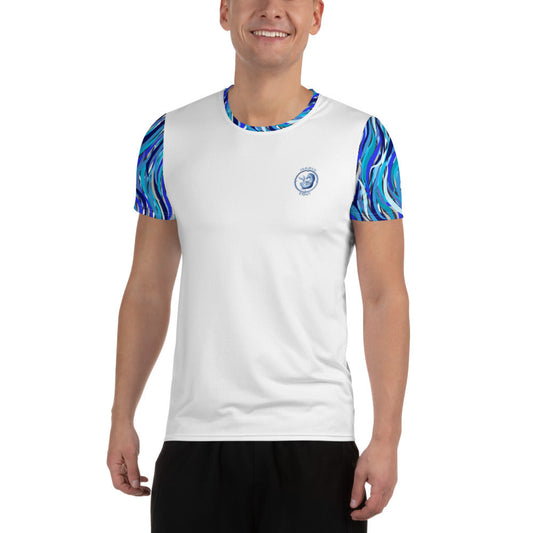 Maris Equi Ribbons of Blue Men's Sport Shirt