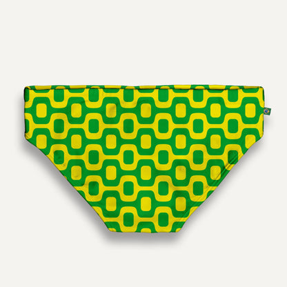 CA-RIO-CA GREEN & YELLOW PAVEMENT SUNGA in Brief & Classic cut - Men's Designer Swimwear