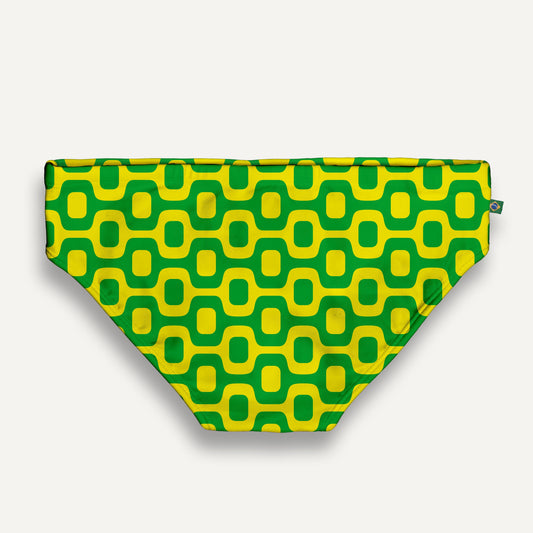 CA-RIO-CA GREEN & YELLOW PAVEMENT SUNGA in Brief & Classic cut - Men's Designer Swimwear