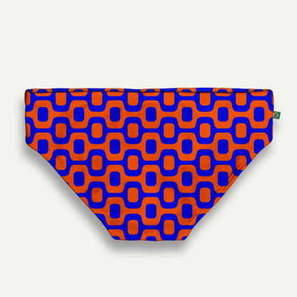 CA-RIO-CA ORANGE & BLUE PAVEMENT SUNGA in Brief & Classic cut - Men's Designer Swimwear