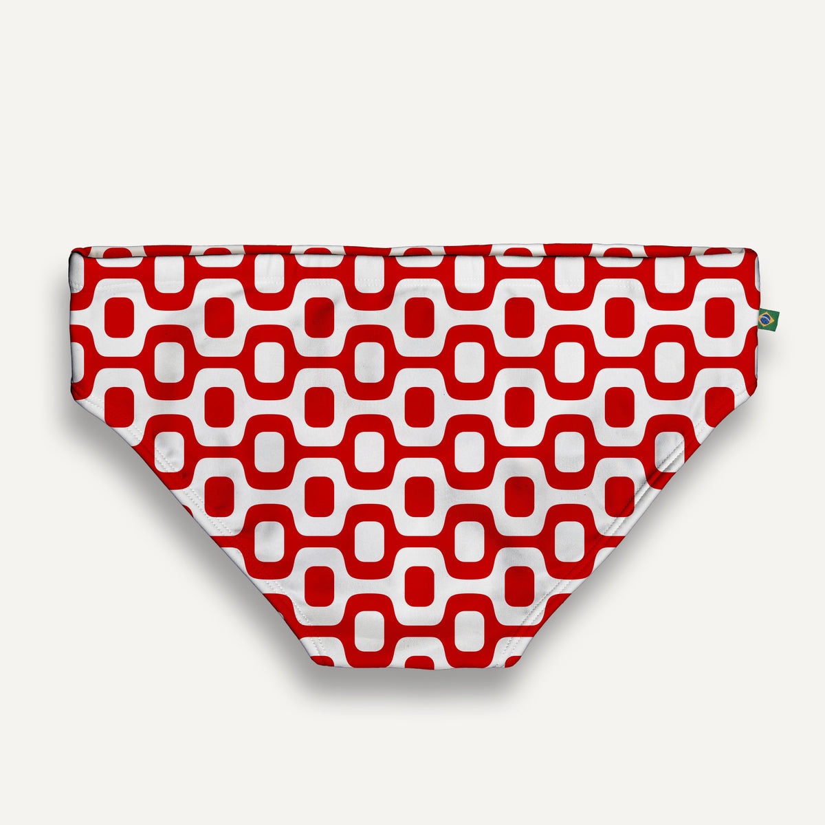 MAILLOT DE BAIN POUR HOMME CA-RIO-CA PAVEMENT ROUGE & BLANC en coupe Brief & Classic - Maillots de bain de créateur