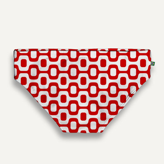 CA-RIO-CA RED & WHITE  PAVEMENT SUNGA in Brief & Classic cut - Men's Designer Swimwear