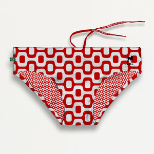 CA-RIO-CA RED & WHITE  PAVEMENT SUNGA in Brief & Classic cut - Men's Designer Swimwear