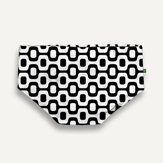 CA-RIO-CA BLACK & WHITE  PAVEMENT SUNGA in Brief & Classic cut - Men's Designer Swimwear