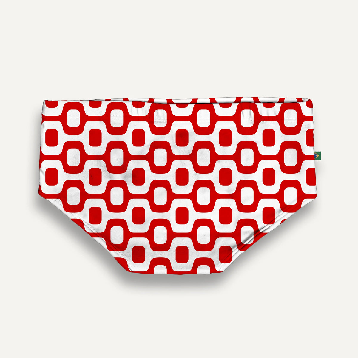 MAILLOT DE BAIN POUR HOMME CA-RIO-CA PAVEMENT ROUGE & BLANC en coupe Brief & Classic - Maillots de bain de créateur