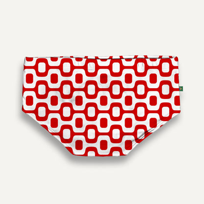 MAILLOT DE BAIN POUR HOMME CA-RIO-CA PAVEMENT ROUGE & BLANC en coupe Brief & Classic - Maillots de bain de créateur
